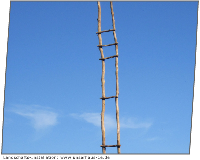 Abbildung: Landschafts-Installation, Leiter in den Himmel/ Künstler: Christian Elster